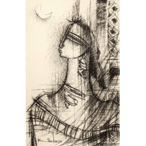 A. S. Rind, 22 x 14 Inch, Charcoal On Paper , Figurative Painting, AC-ASR-393